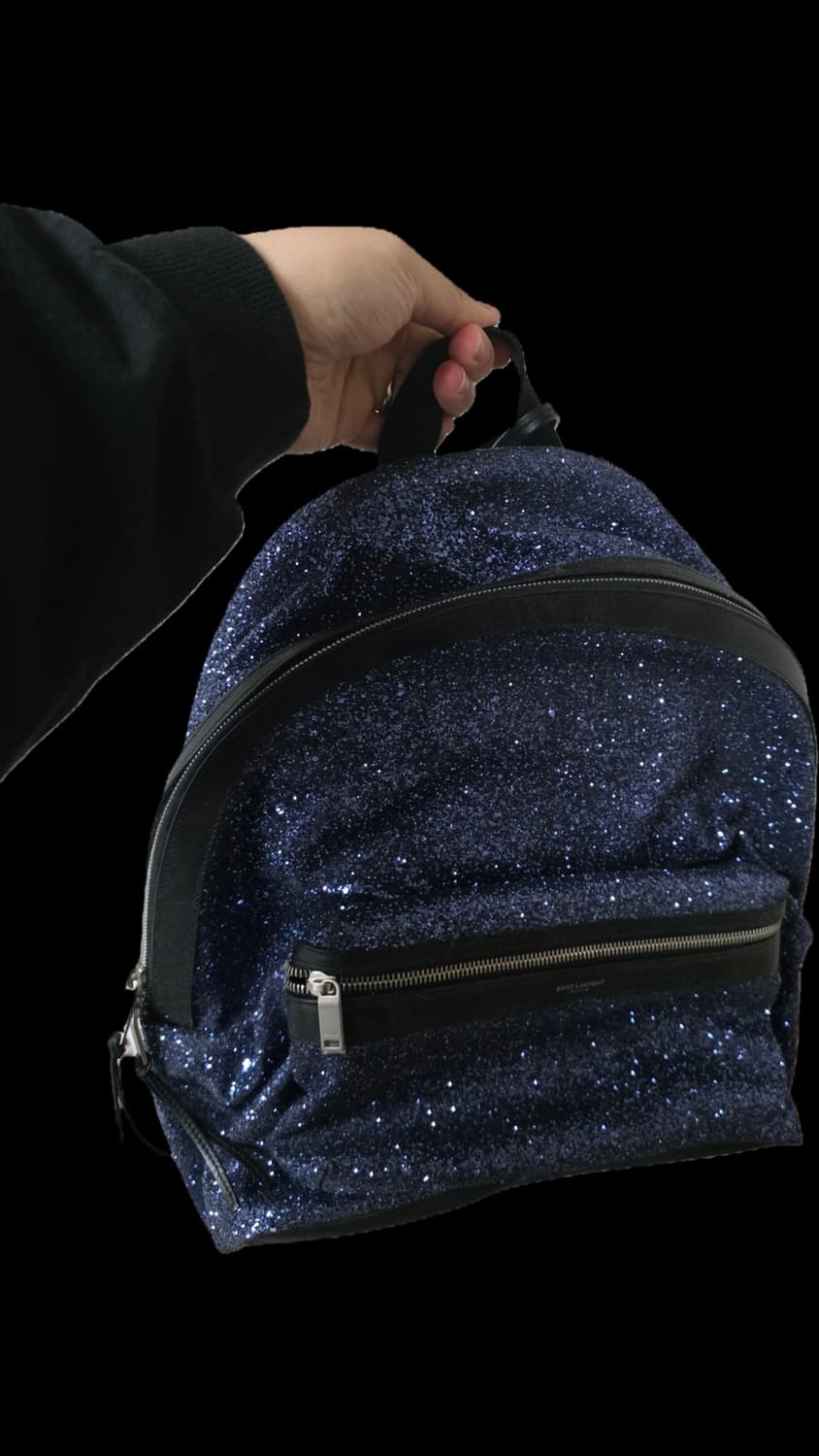생로랑 시티백팩 글리터블루 상품이미지1