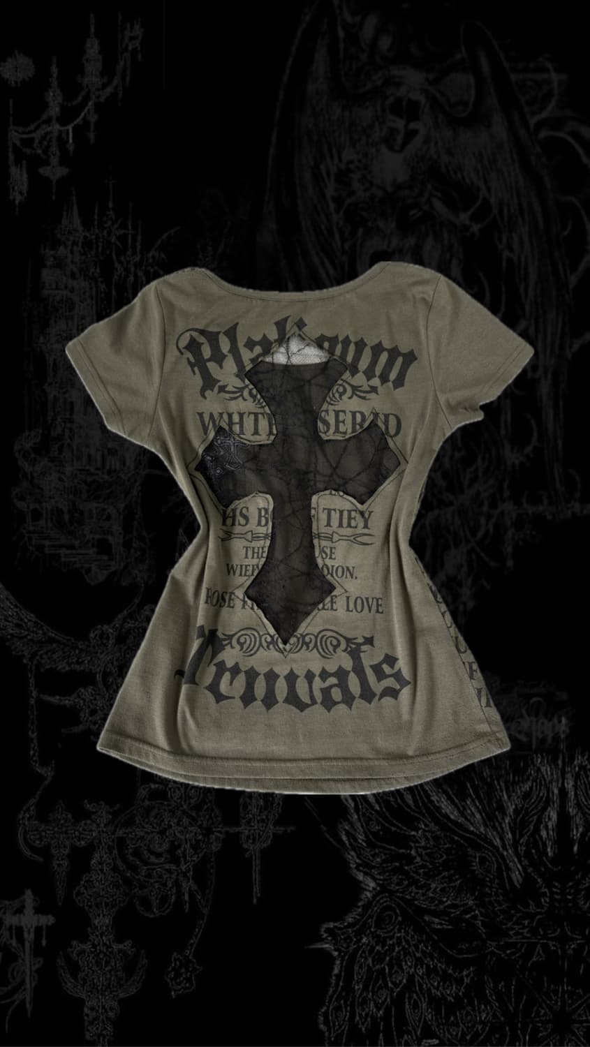 Goth rocksick 00s sleeved T 상품이미지1