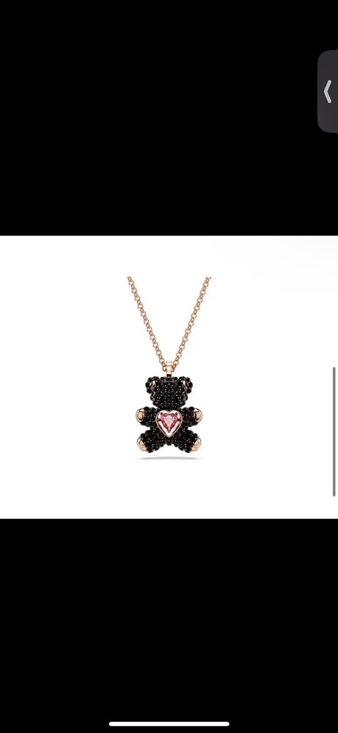 스와로브스키 테디 teddy heart 블랙 목걸이 상품이미지2