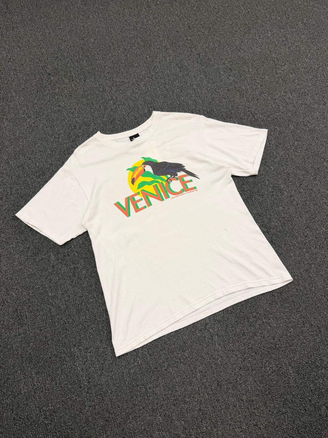 S) 스투시 빈티지 베니스 투어 투칸 프린팅 반팔 티셔츠 상품이미지1