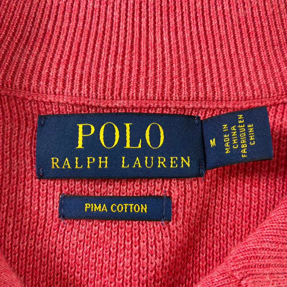 Polo  폴로 랄프로렌 자수 피마코튼 핑크 반집업 니트  상품이미지5