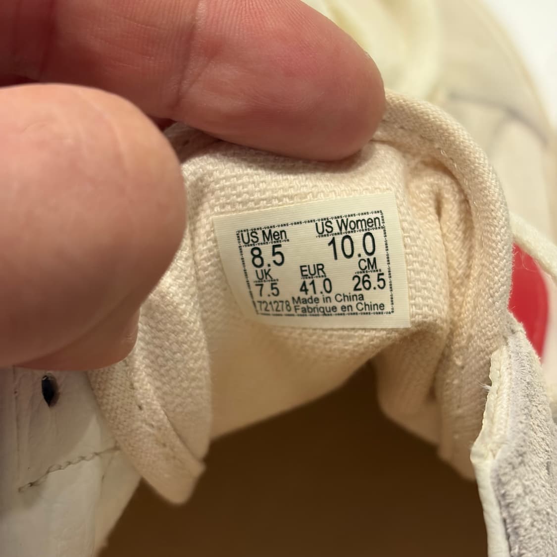 [265] 반스 스타일 36 베이지/레드 스니커즈 상품이미지6