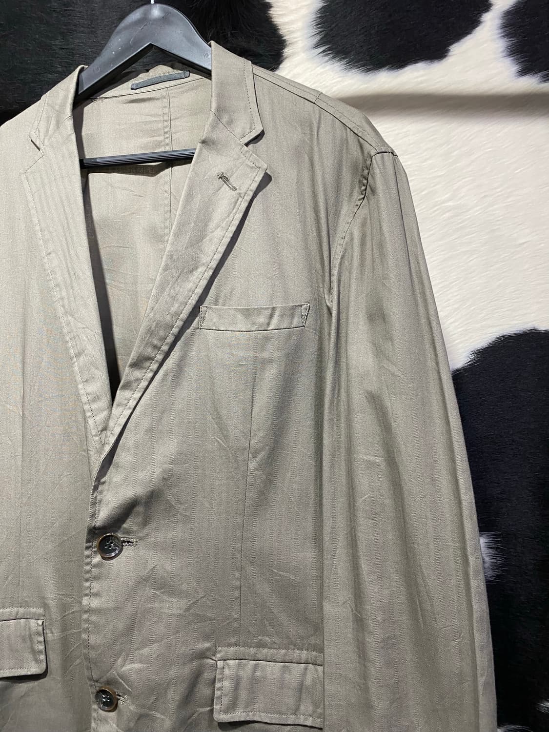 Comme ca ism 숄더다트 디테일 카키 블레이저 상품이미지4