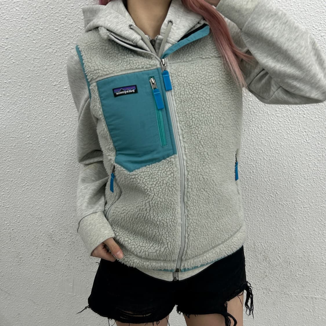 파타고니아 포켓로고 블루 레트로 후리스 베스트 상품이미지1