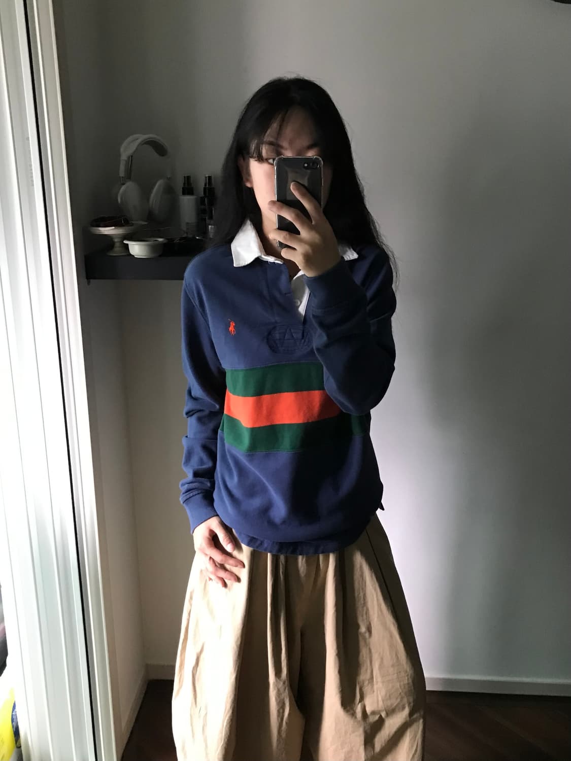 폴로 랄프로렌 포니로고 배색 네이비 럭비티 상품이미지2