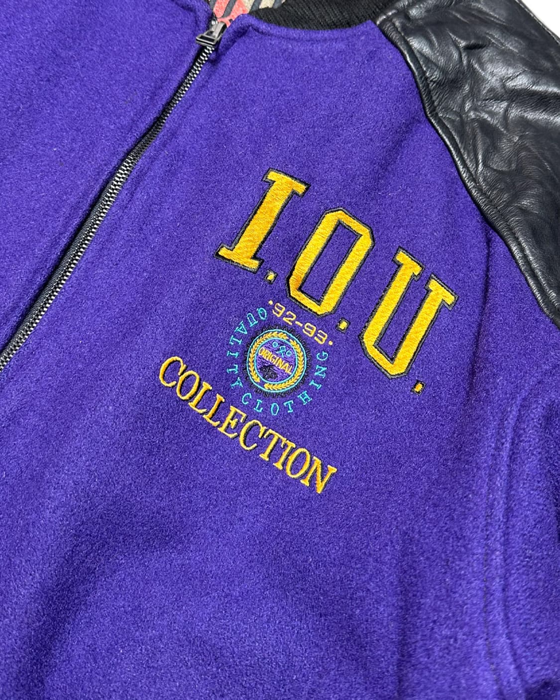 90s I.O.U Collection 리얼 레더 울 바시티 자켓 상품이미지4