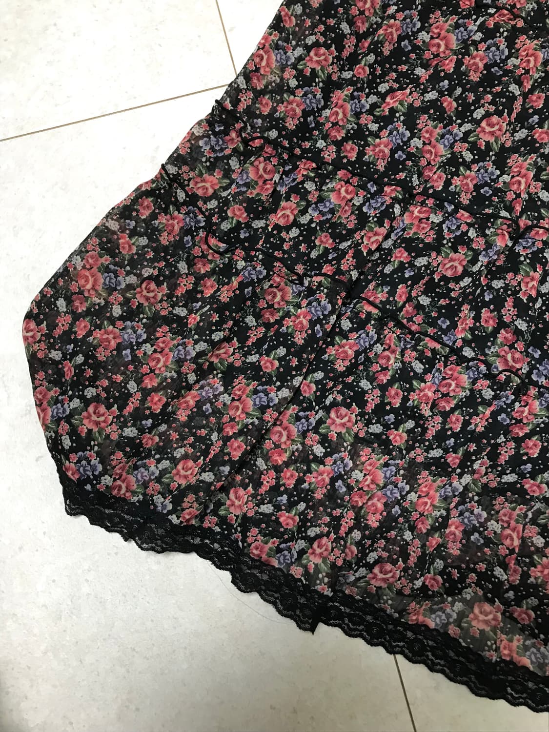 하구미 플라워 패턴 캉캉 미니 원피스 상품이미지3