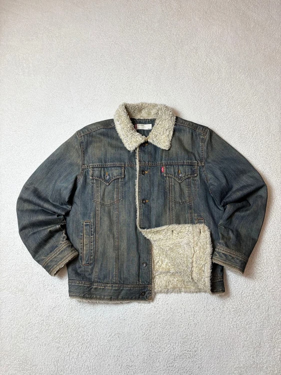 리바이스 00's 양털 워시드 데님 트러커 자켓 PN6557 상품이미지2