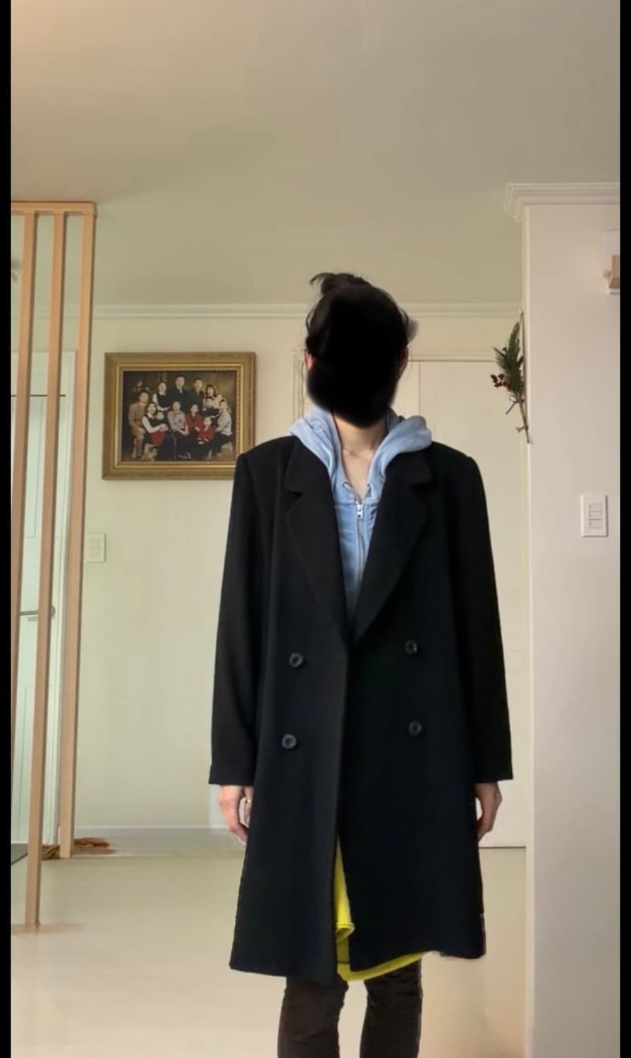 일본 캐시미어 블랙 코트 상품이미지4