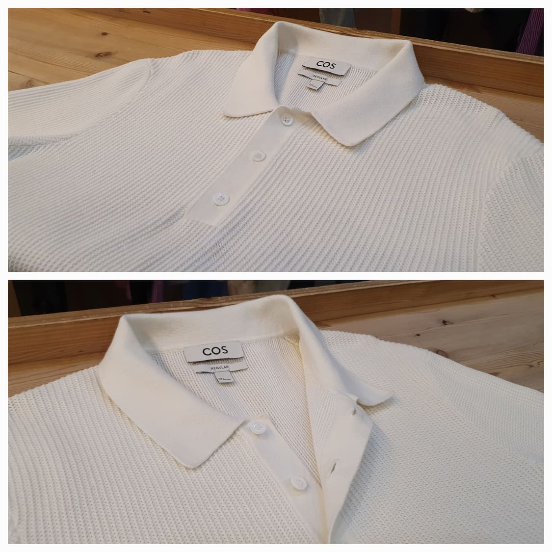 100.COS 화이트 반팔카라티 상품이미지3