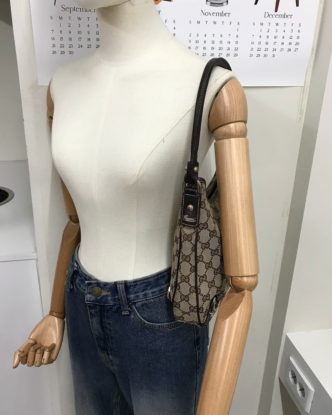 구찌 D링 자카드 재키백 호보백 가방 상품이미지10