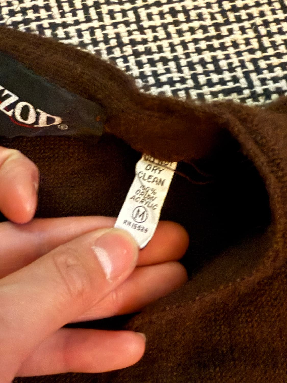 usa 90s izod orlon 가디건 브라운 M 상품이미지3