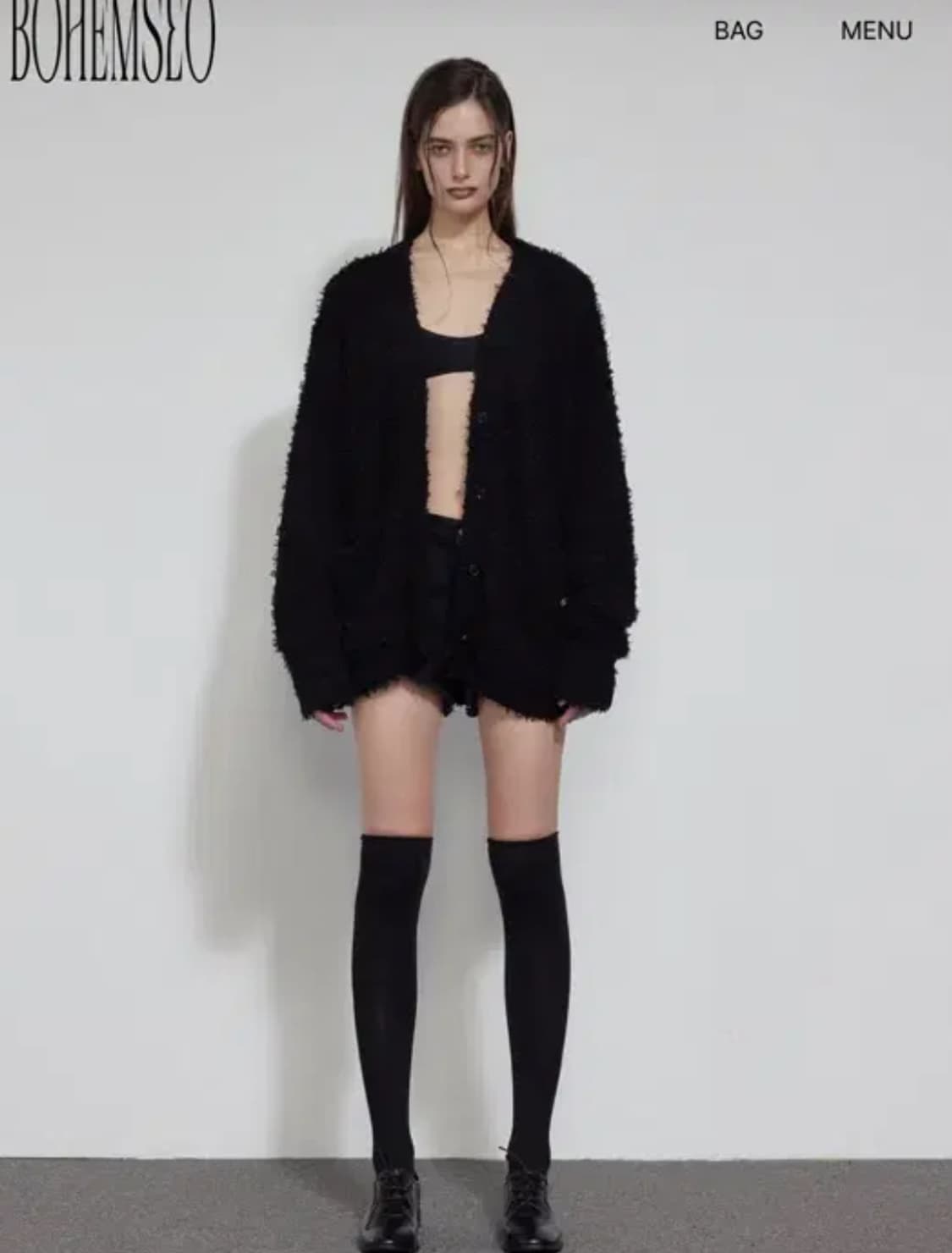 보헤미안서울 헤어리 오버핏 가디건 상품이미지1