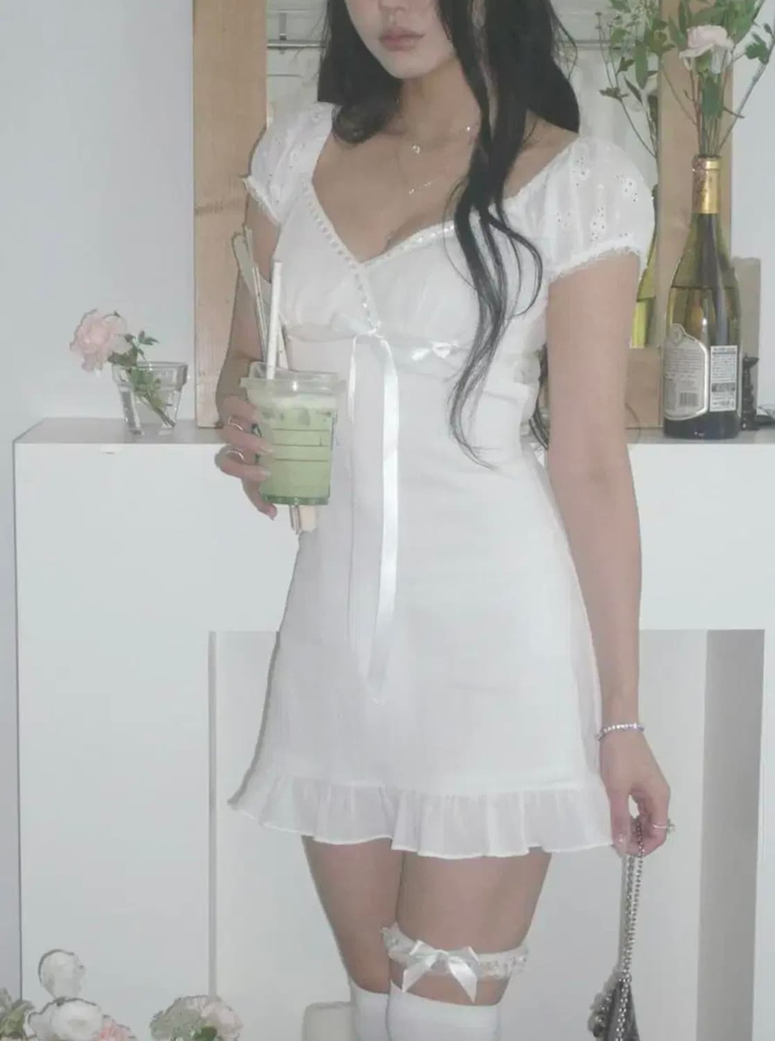 엔젤넘버555 데이지 퍼프 드레스 M daisy puff dress 상품이미지5