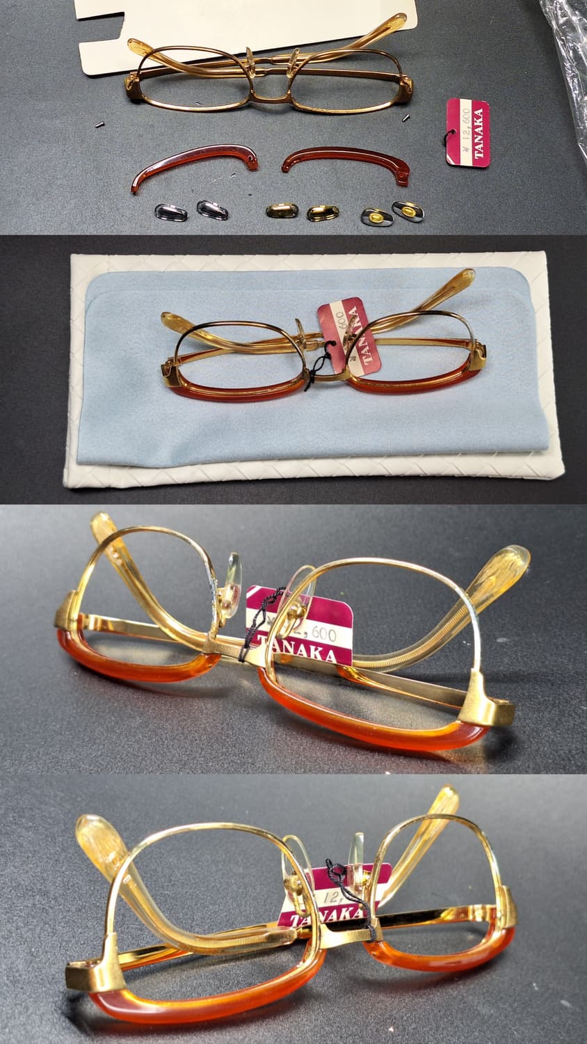 80s 일본제 빈티지 데드스톡 미사용/48mm 하금테 안경테 0229 상품이미지7