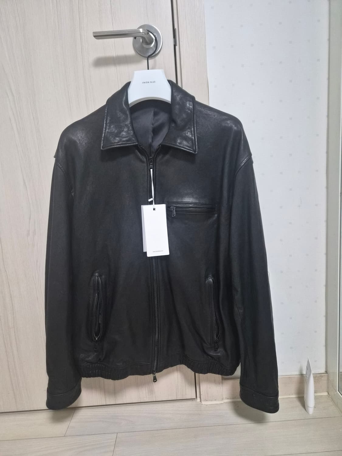 유니온블루 이탈리안 램스킨 싱글 자켓 블랙에디션 L사이즈 상품이미지1