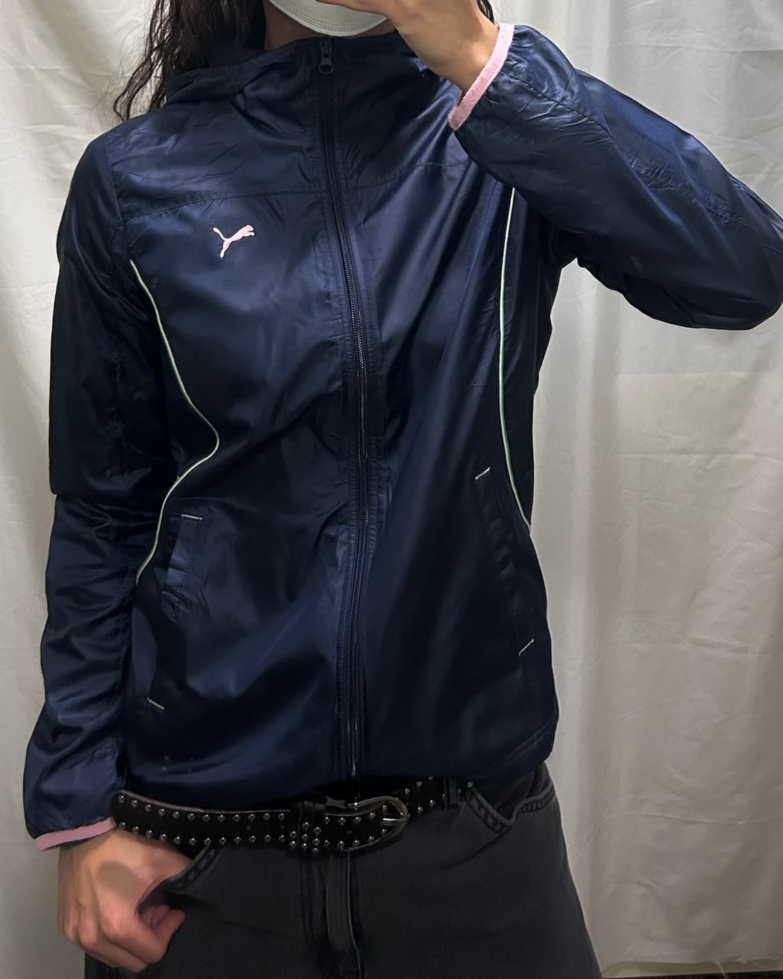 빈티지 PUMA 네이비 후드 바람막이 상품이미지1