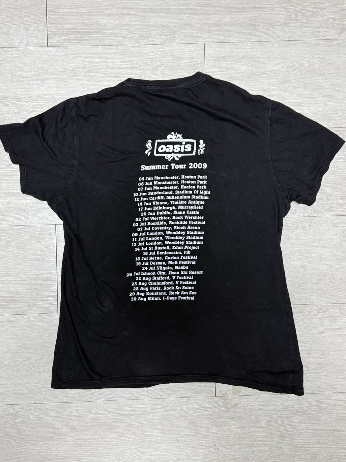 오아시스 공식 2009년 여름 투어 티셔츠 상품이미지4
