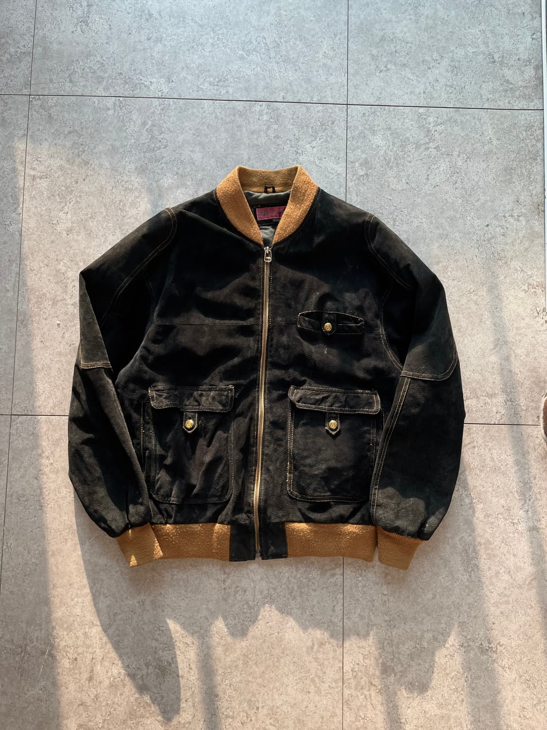 빈티지 스웨이드금장  봄버자켓 상품이미지1