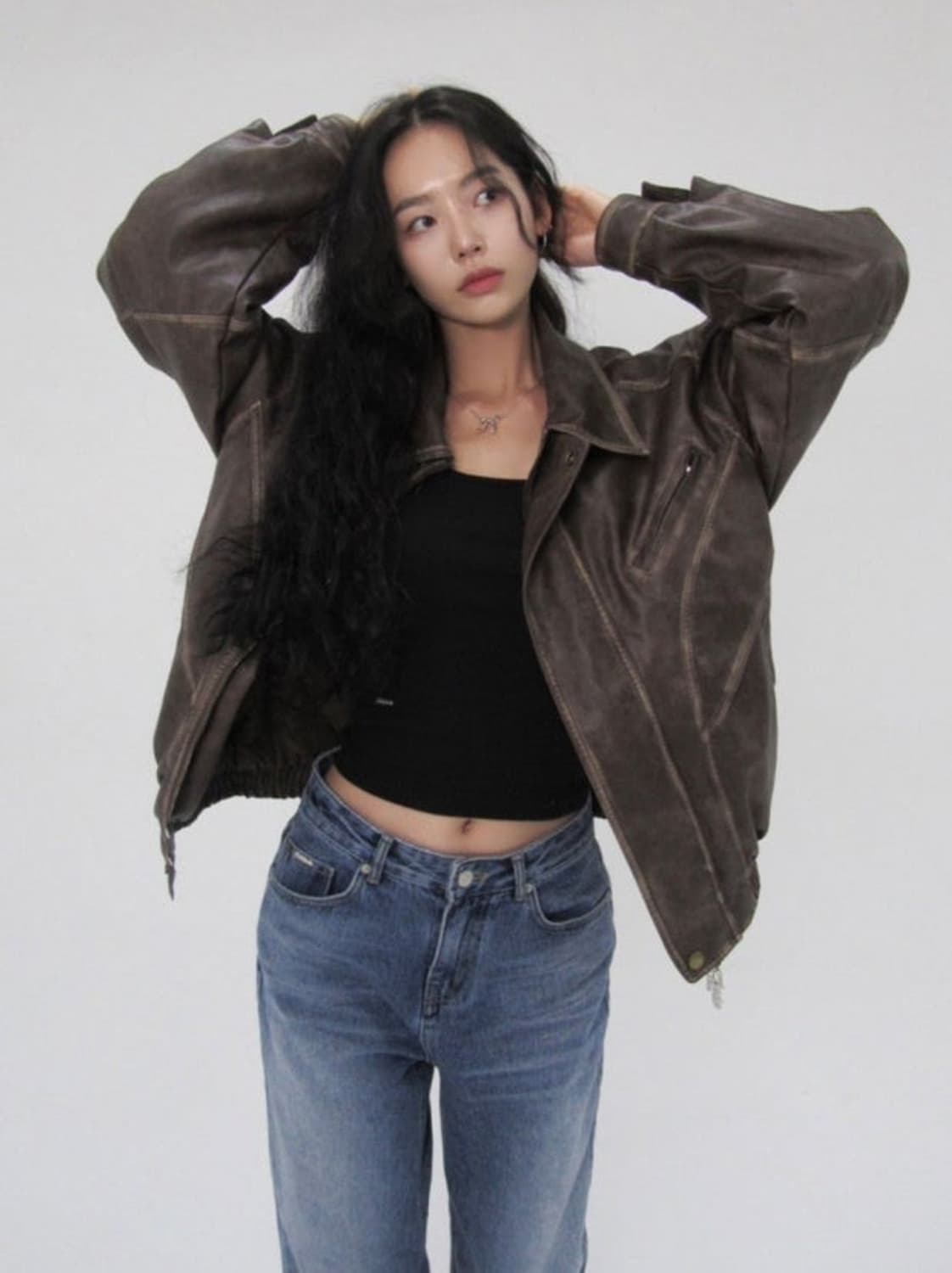 페일제이드 빈티지 레더 자켓 브라운 상품이미지1