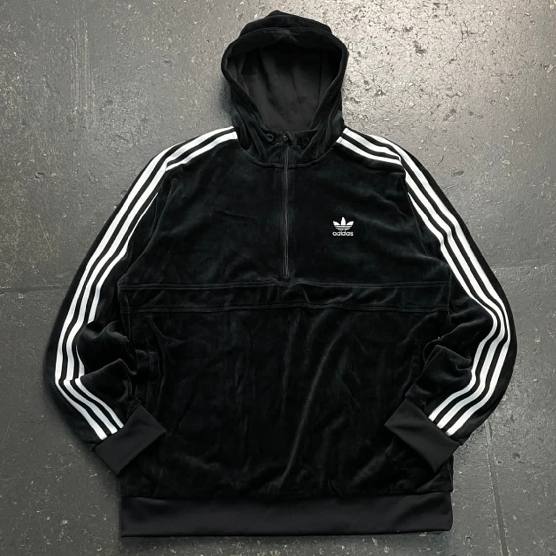 100 아디다스 벨벳 하프집업 후드티 상품이미지1