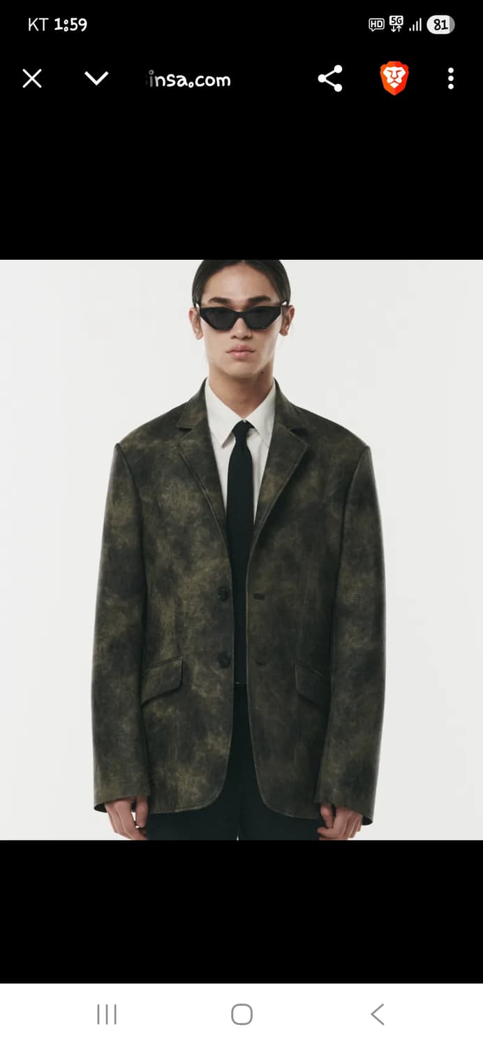 도프제이슨 빈티지워싱 스트럭처드 레더 블레이저 자켓 m 상품이미지6