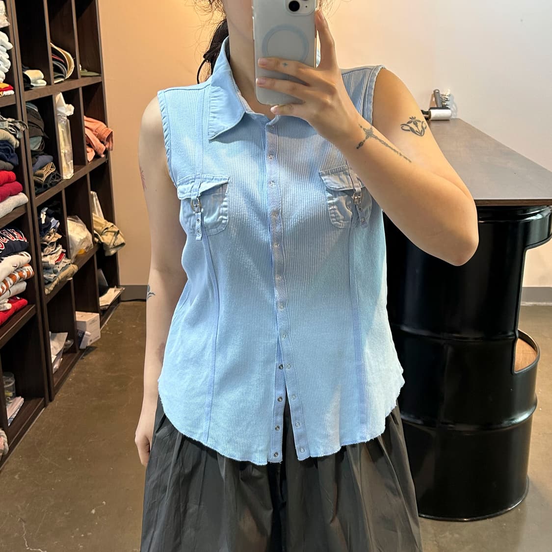 버클 디테일 코튼 베스트 상품이미지2