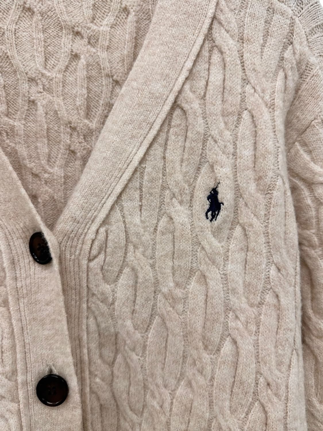 폴로 꽈배기 가디건 오트밀 (여성XL) 상품이미지3