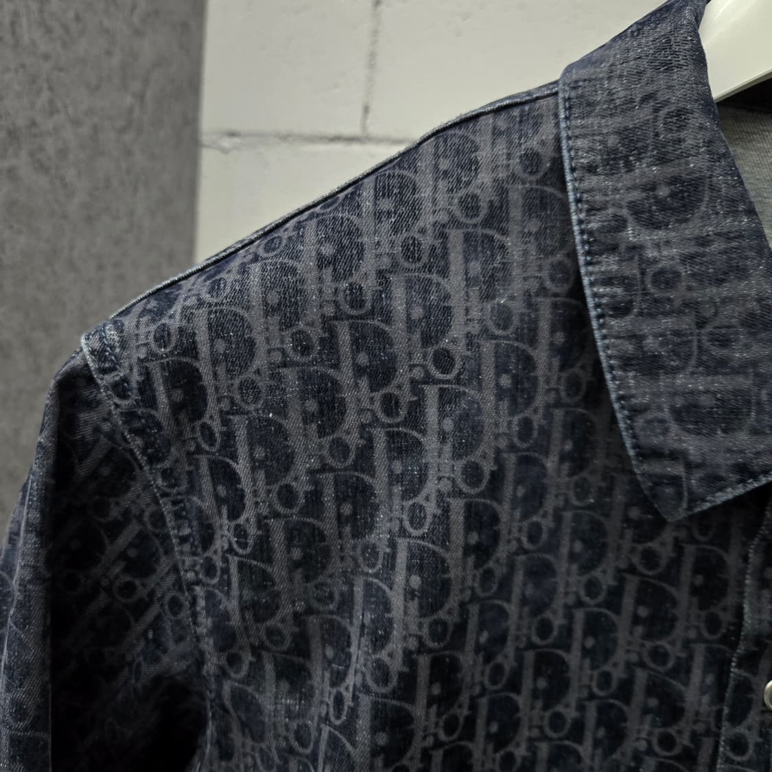 디올 오블리크 블렌드 벨벳 데님 셔츠 지켓 46 상품이미지7