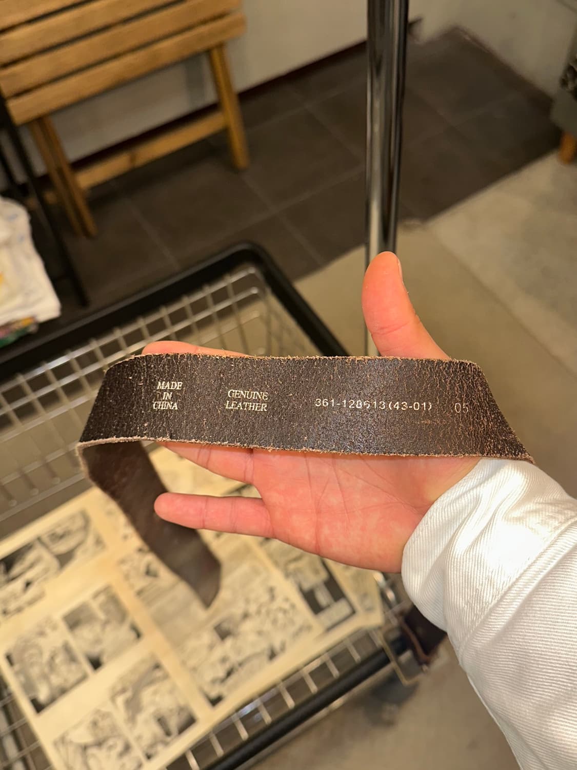 Genuine leather aging brown belt 상품이미지10