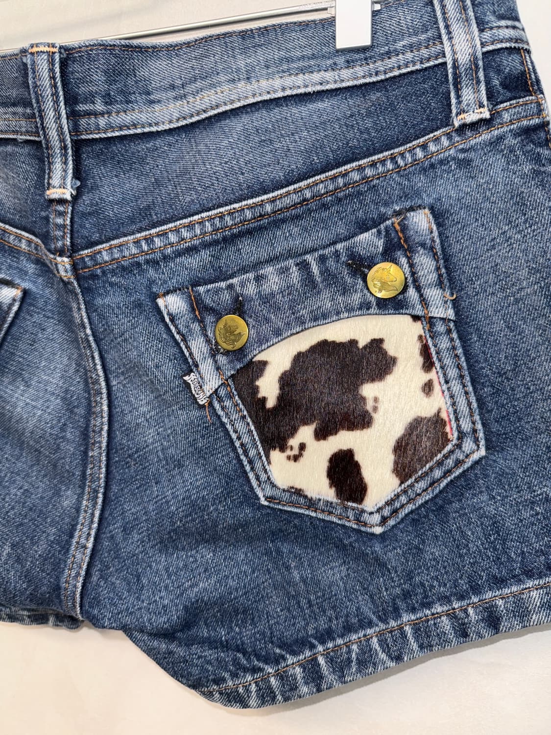 Washing denim calf fur short pants 상품이미지3