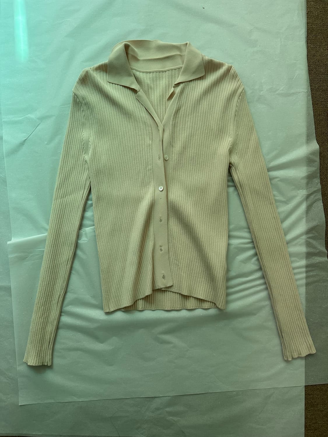 LFM 엘에프엠 카라 골지 가디건 베이지 F 상품이미지1