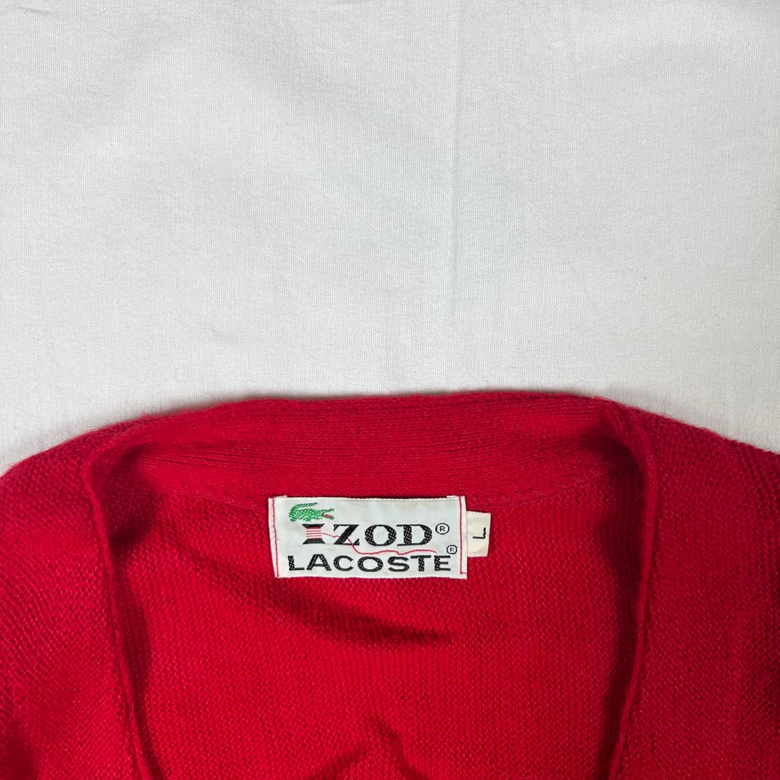 80‘s izod 라코스테 블루 로고 올론아크릴 가디건 상품이미지6