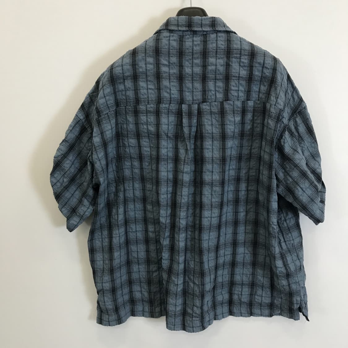 파르티멘토 링클 체크 롤업 반팔셔츠 그린 [L] 상품이미지3