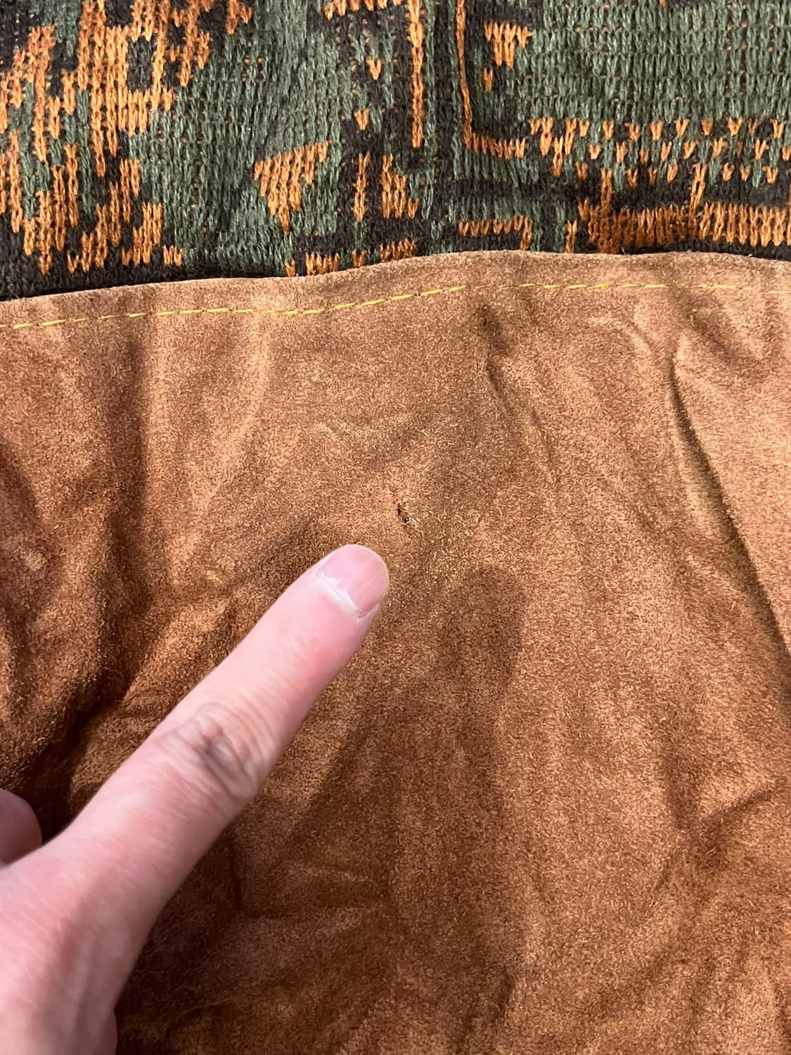 90's [XL] 빈티지 웨스턴 가죽 스웨이드 자켓 아즈텍 자카드 봄버 상품이미지8