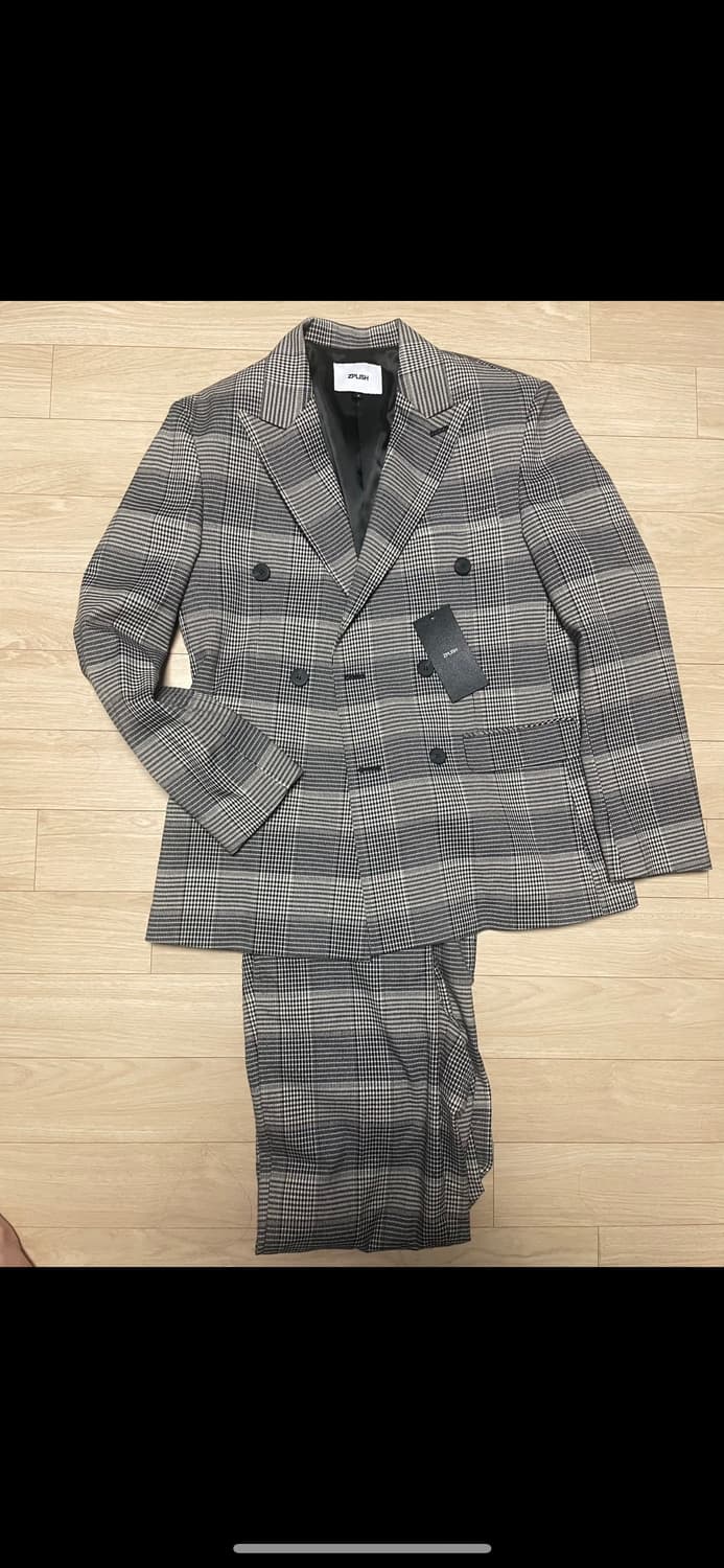 ZPLISH 체크 더블 정장 세트 (m 100 추천 바지29-31 추천) 상품이미지1
