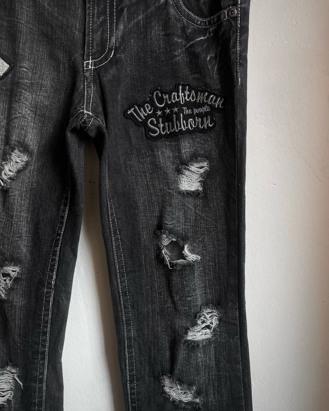 90-00s Pink Latte Jeans Destroyed Denim 상품이미지5