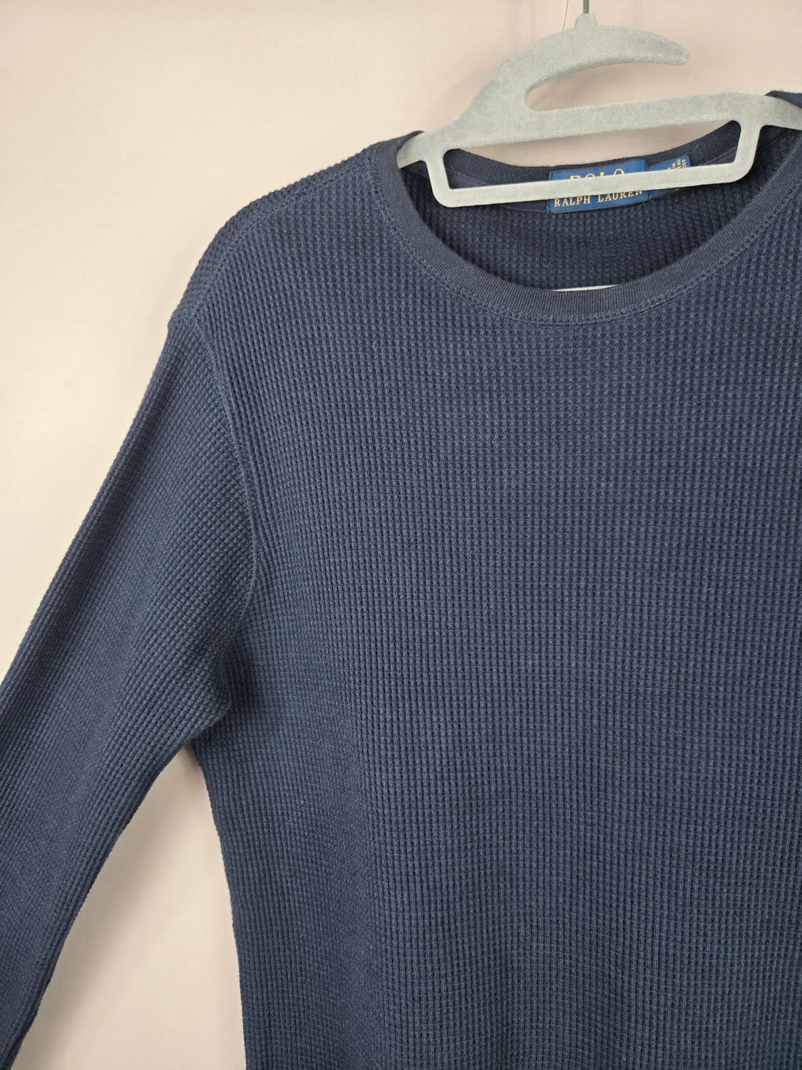 [무료배송]폴로 랄프로렌 L 여성 와플 라운드넥 긴팔 티셔츠 네이비 상품이미지3