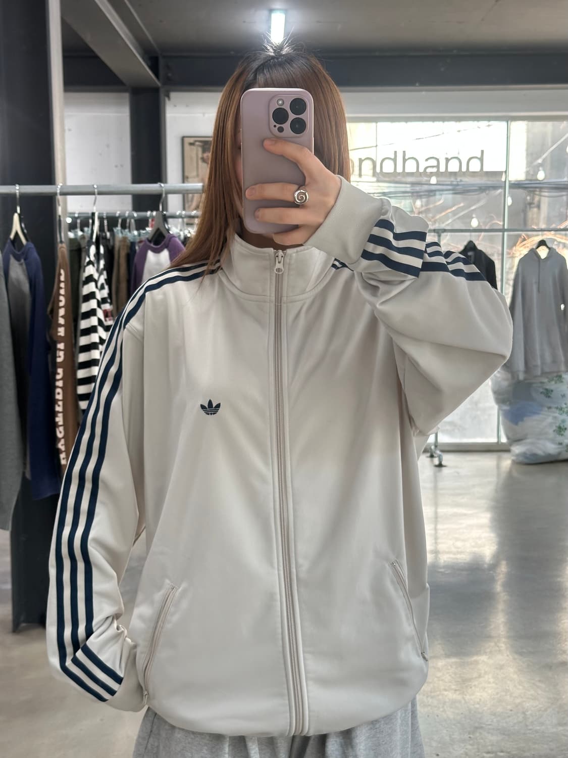 아디다스 베켄바우어 투웨이 트랙탑 져지 베이지네이비  상품이미지1