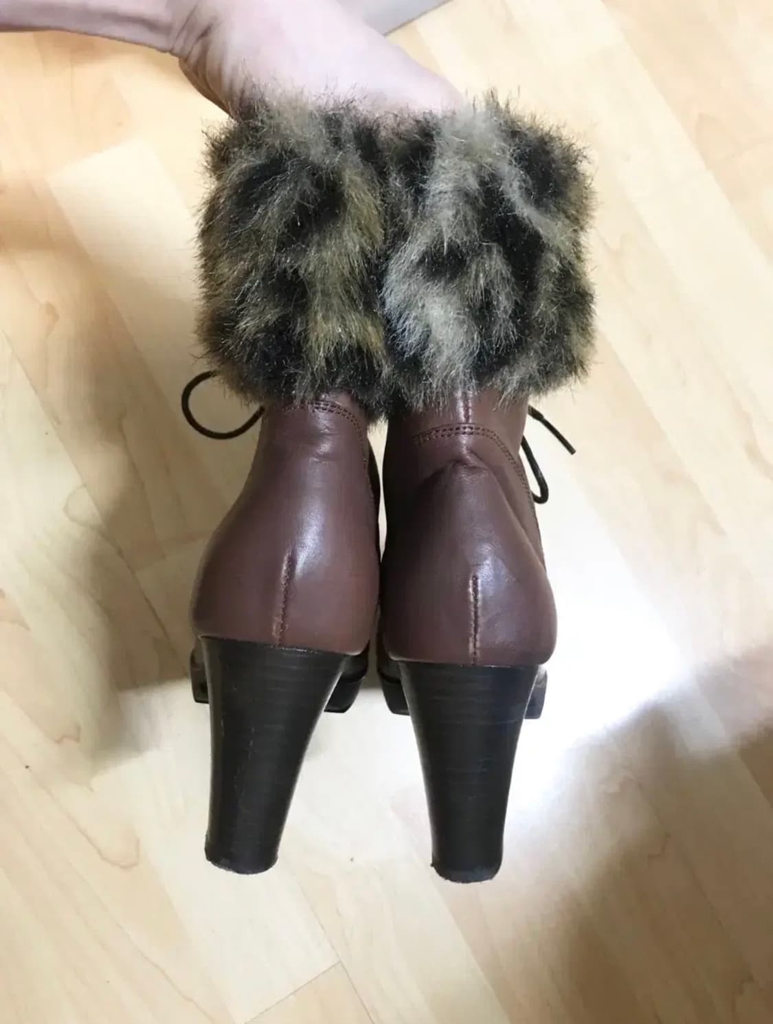 천연가죽 호피퍼장식 앵클부츠/ 워커힐/ 235/새거수준 상품이미지3