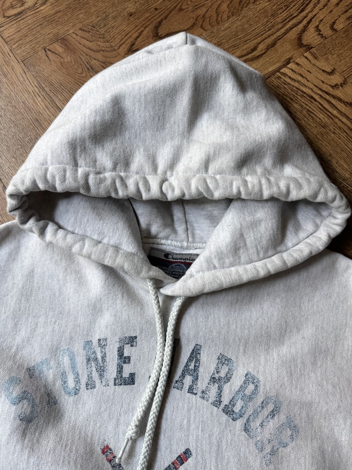 [M]00s 챔피온 리버스위브 STONE HARBOR 멜란지 후드 티셔츠 상품이미지2