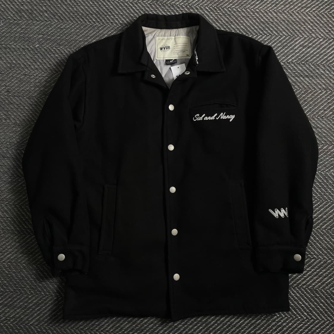 WVUR 스몰로고 빈티지 블랙 누빔 바시티 자켓y 4242 상품이미지2