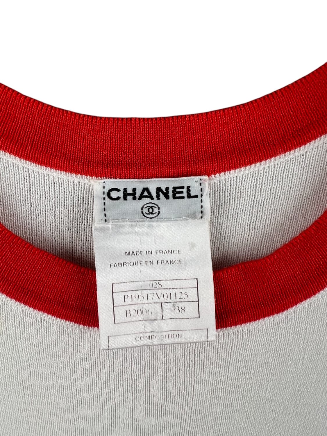 샤넬 니트 베스트 레드 화이트. 조끼 민소매 슬리브리스 상품이미지4