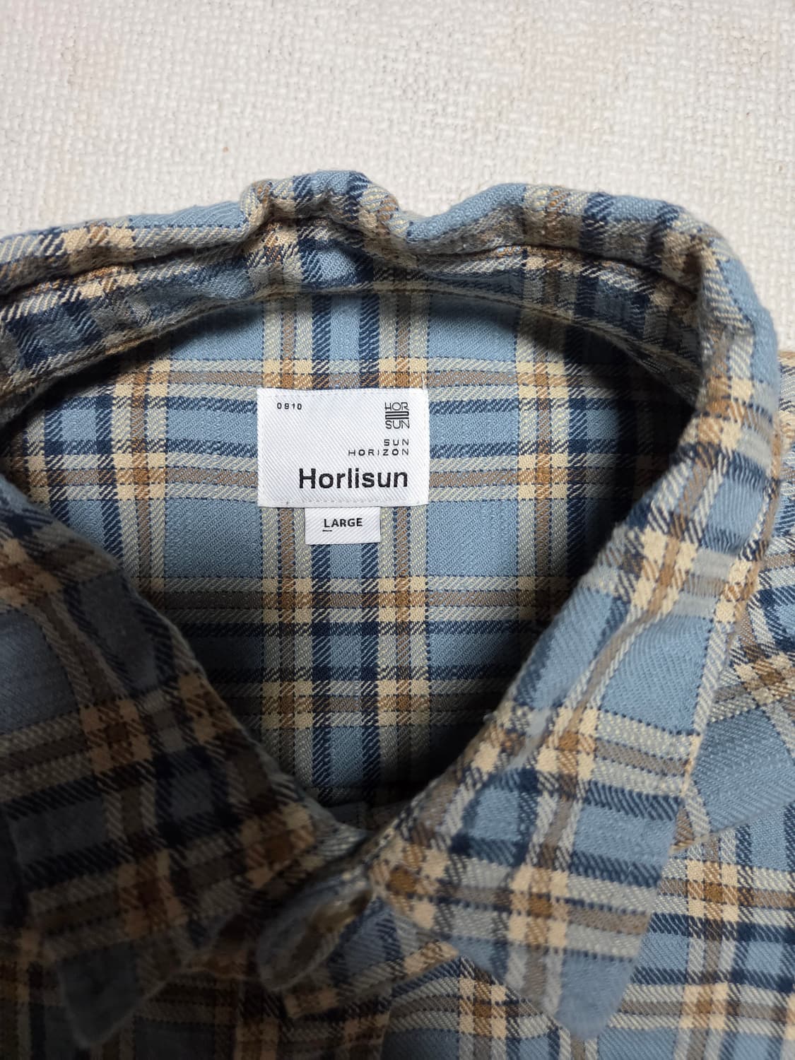 (L) 홀리선 x 키작은 광자 체크셔츠 블루 상품이미지3