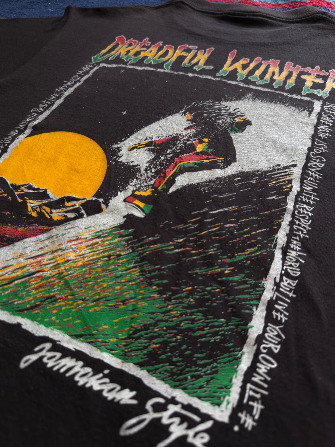 90s USA Jamaican Snowboard T-shirt 상품이미지1
