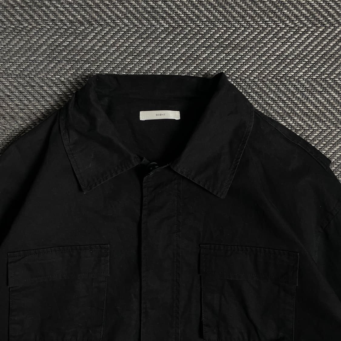 SCENT 미니멀 포켓 워크 셔츠 자켓 블랙o 4852 상품이미지4