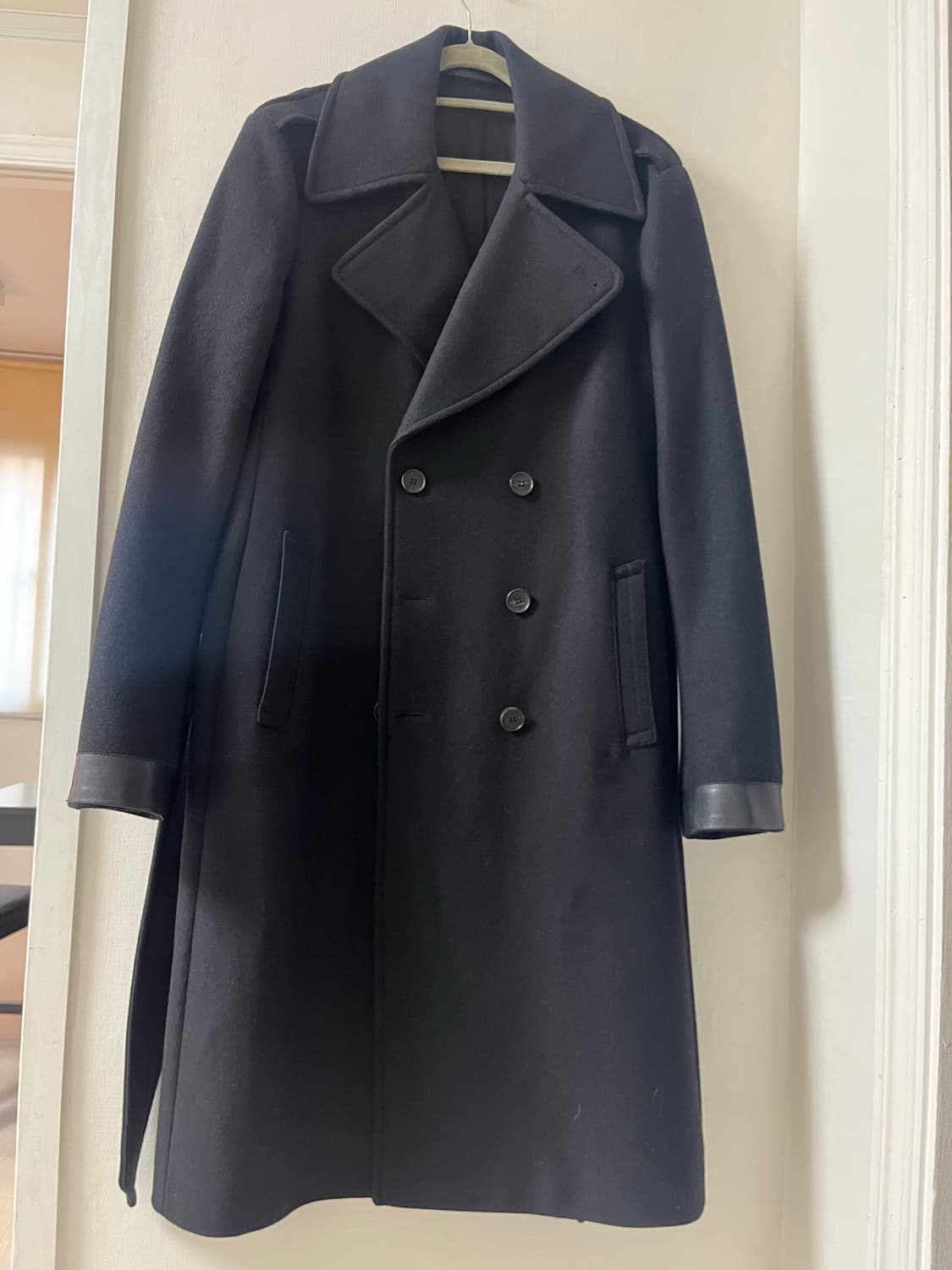 올세인츠 울 롱코트 더블 블랙 100 상품이미지8