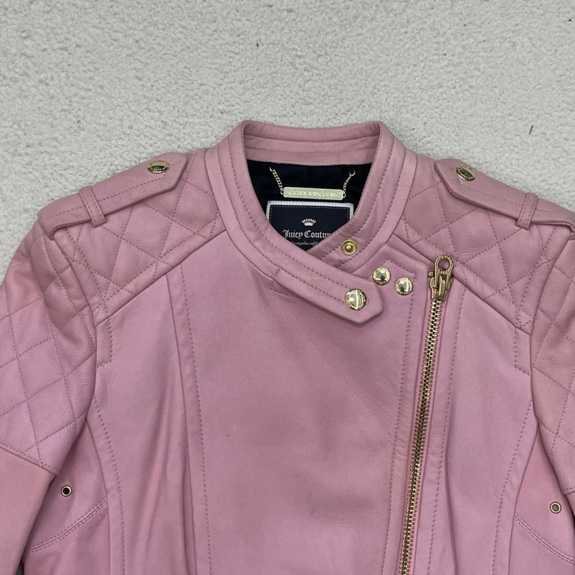 JUICY COUTURE 양가죽 라이더 자켓 핑크 XS 상품이미지2
