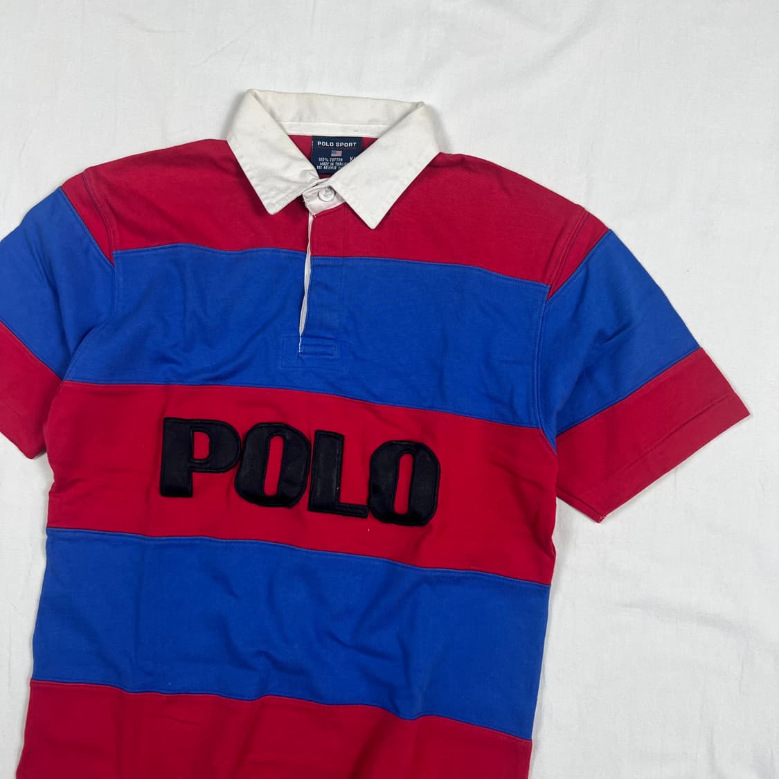 90‘s 폴로스포츠 polo 로고 스트라이프 반팔 피케셔츠 상품이미지3