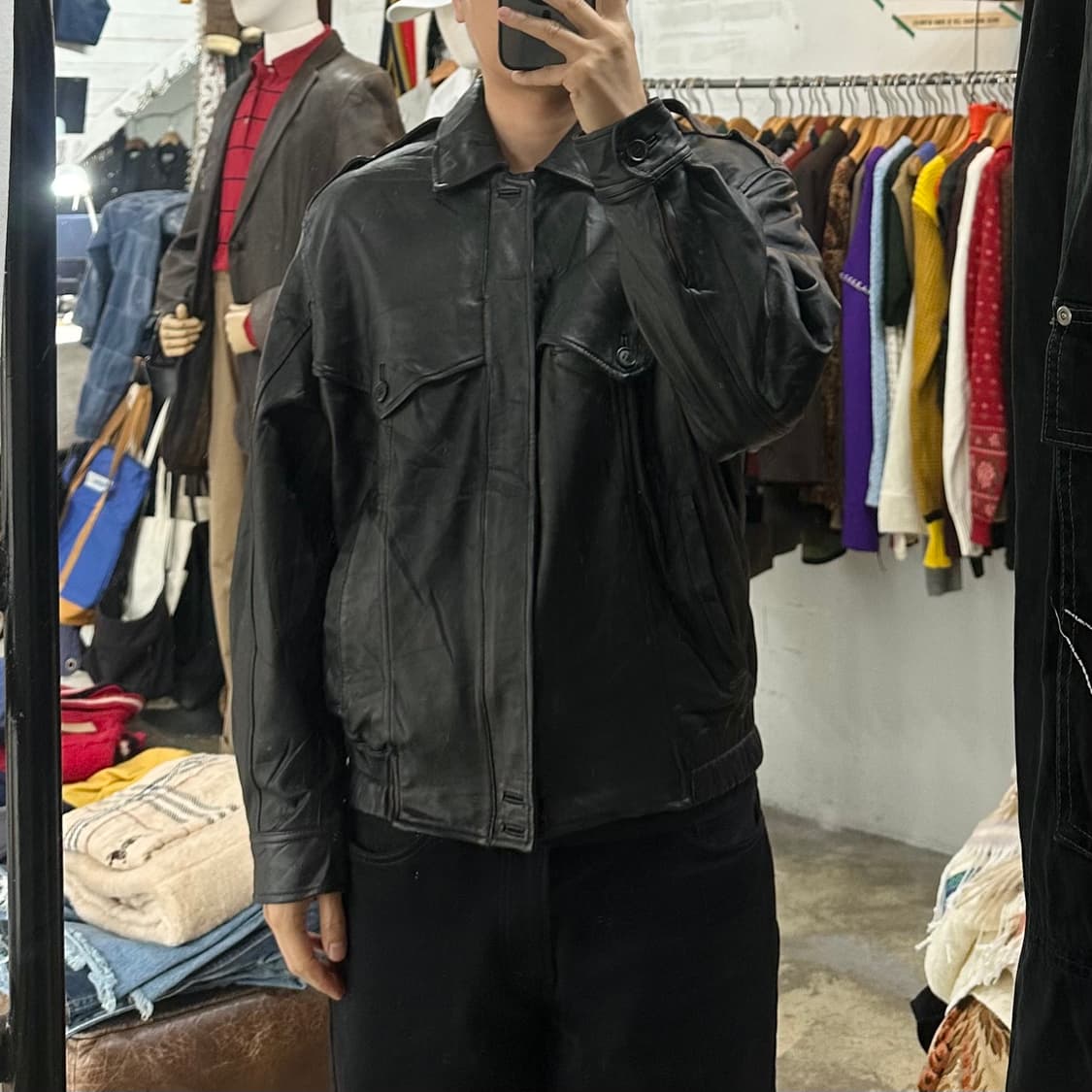 (착용컷) Jubian 양가죽 자켓 (남성용 100) 상품이미지3